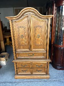 Free delivery used Victorian-style Armoire with Drawers