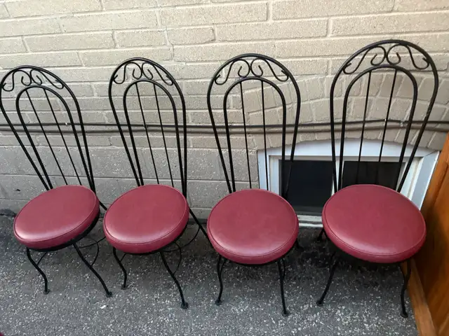 Free delivery used Set of 4 Red Bistro Chairs