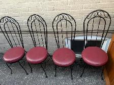 Free delivery used Set of 4 Red Bistro Chairs