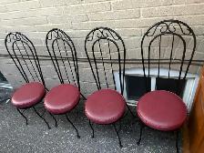 Free delivery used Set of 4 Red Bistro Chairs - Photo 3