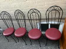 Free delivery used Set of 4 Red Bistro Chairs - Photo 4