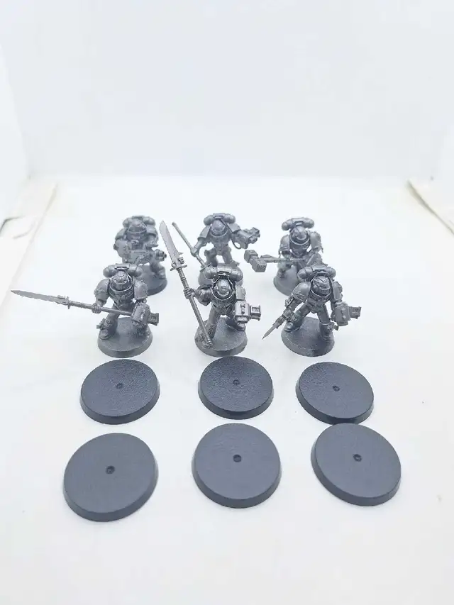 Warhammer 40k 6 Grey Knights Primed Gray Strike Marines