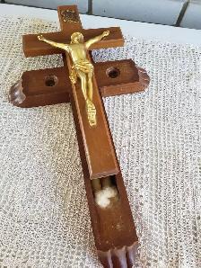 CRUCIFIX ANCIEN EN BOIS WOW! - Photo 2