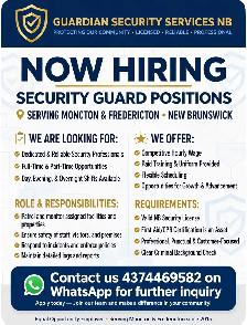 Security Guard Positions - Guardian Security Services NB