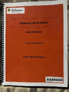 CAHIER DE TECHNIQUES SCIENCES DE LA NATURE POUR LE CÉGEP