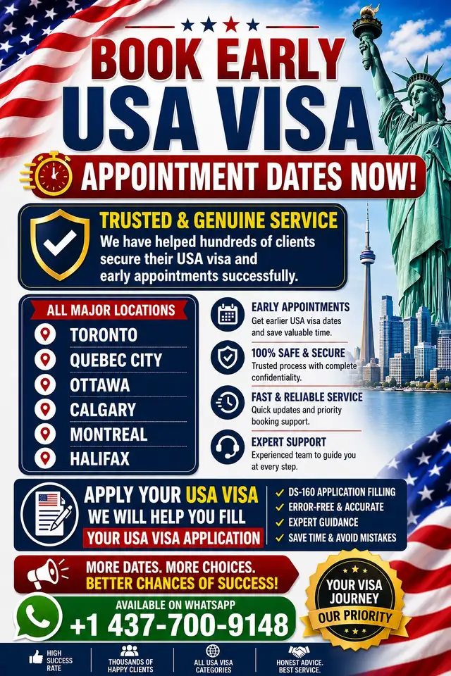 early usa appointment dates are available
