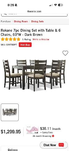 7 pc Dining Set with Table and 6 Chairs - Photo 3