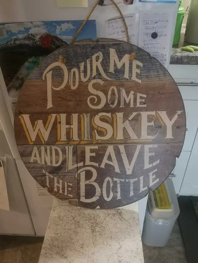 Vintage Pour Me Some Whiskey & Leave The Bottle Bar Sign