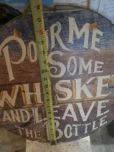 Vintage Pour Me Some Whiskey & Leave The Bottle Bar Sign - Photo 2