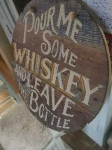 Vintage Pour Me Some Whiskey & Leave The Bottle Bar Sign - Photo 3
