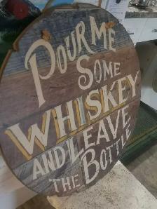 Vintage Pour Me Some Whiskey & Leave The Bottle Bar Sign - Photo 4