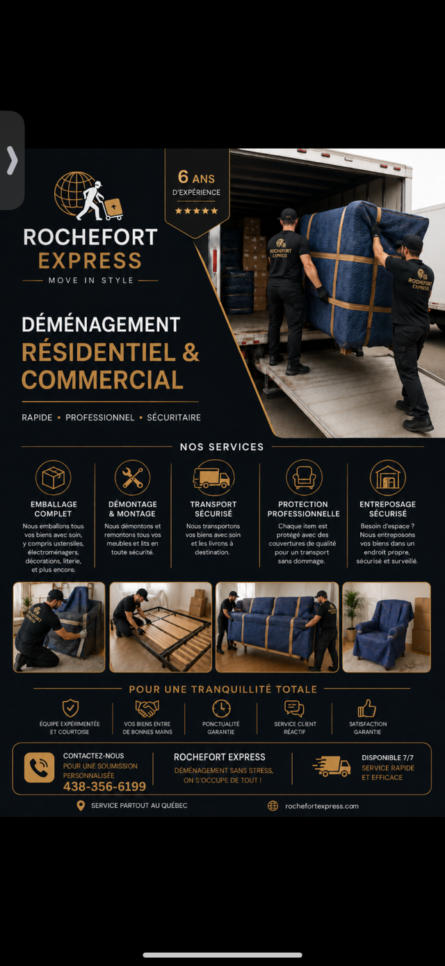 DÉMÉNAGEMENT PROFESSIONNEL – SERVICE FIABLE ET SOIGNÉ