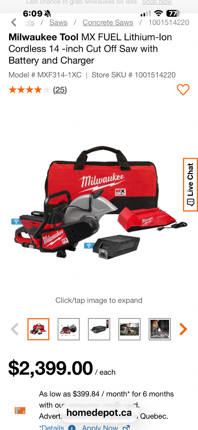 Milwaukee concrete abrasive saw
