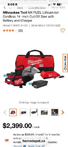 Milwaukee concrete abrasive saw