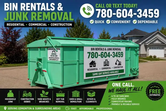 Need a dumpster bin or junk removed today?