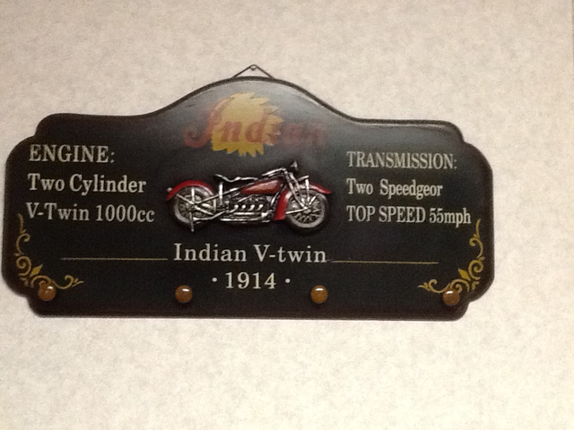 Vintage Indian V-twin 1914 Wood Wall decor