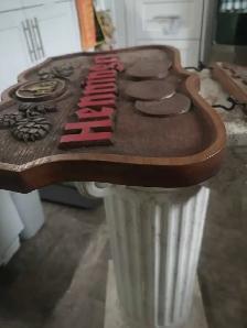 Vintage Henninger Premium Draft On Tap Hanging Bar Sign - Photo 8