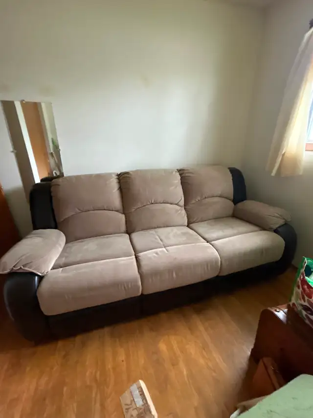 New suede and leather couch
