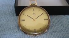 MINTY VINTAGE SWISS CATOREX GENTELMENS GOLD DRESS POCKET WATCH - Photo 3