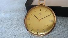 MINTY VINTAGE SWISS CATOREX GENTELMENS GOLD DRESS POCKET WATCH - Photo 4