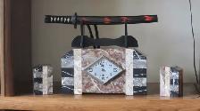 FABULOUS LOOKING 3 PIECE ART DECO FRENCH MARTI MARBLE CLOCK SET