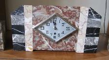 FABULOUS LOOKING 3 PIECE ART DECO FRENCH MARTI MARBLE CLOCK SET - Photo 6