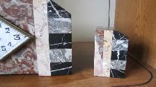 FABULOUS LOOKING 3 PIECE ART DECO FRENCH MARTI MARBLE CLOCK SET - Photo 8