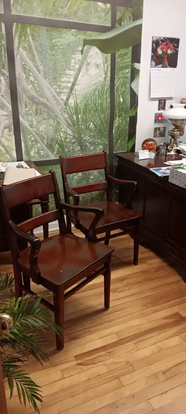 2 CHAISES FAUTEUIL en bois