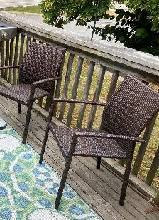 Rattan Patio Chairs and Table Set - Photo 2