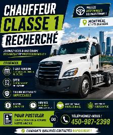 CHAUFFEURS CLASSE 1 RECHERCHÉS