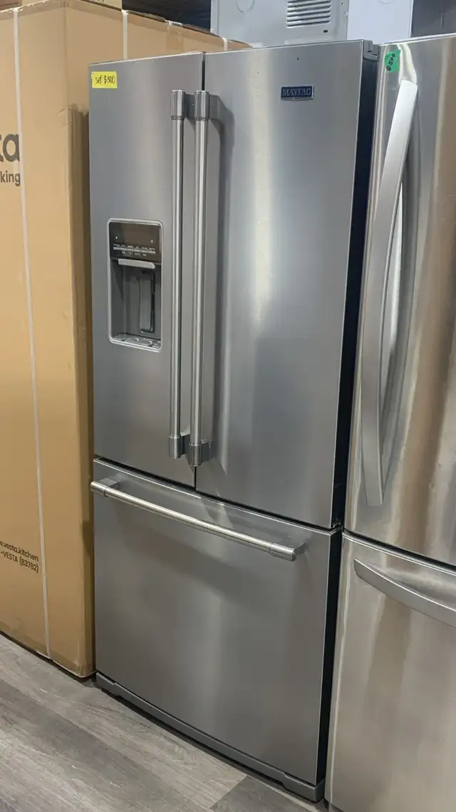 Maytag 30' French Door Fridge 20 Cu. Ft. Stainless Steel  Used
