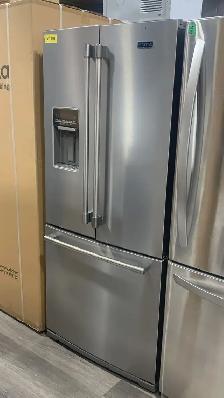 Maytag 30' French Door Fridge 20 Cu. Ft. Stainless Steel  Used
