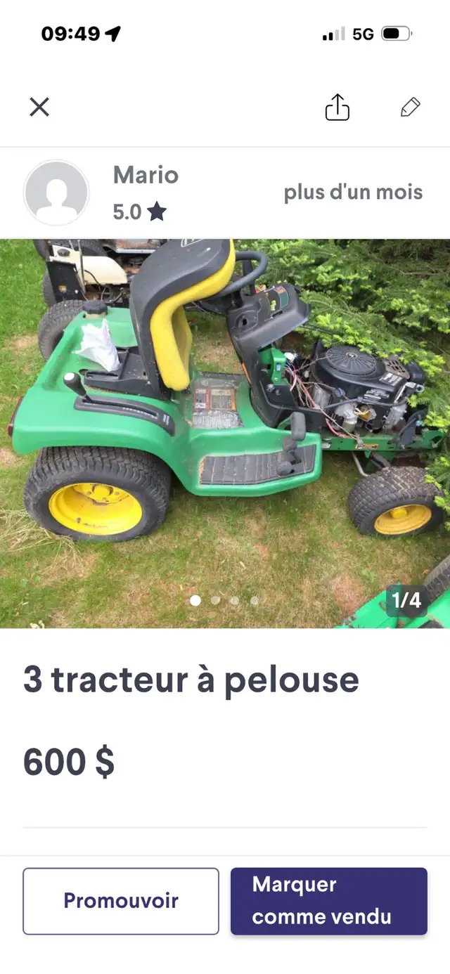 tracteur à pelouse
