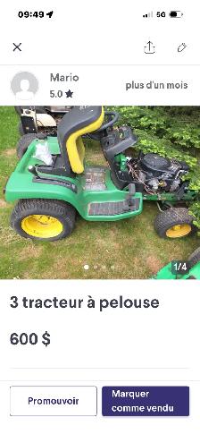 tracteur à pelouse