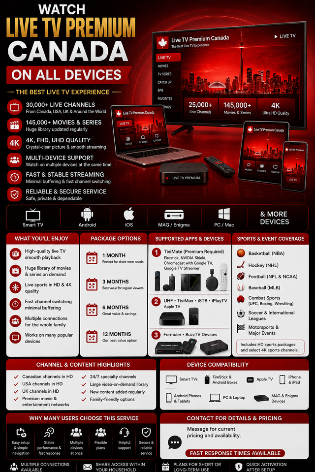 Premium Media Access | 4K Setup | 2 Connections Available