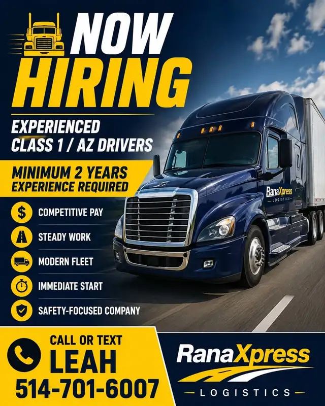 AZ / Class 1 Truck Driver Wanted – Immediate Start!