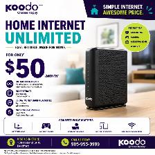 Koodo Home Internet – Unlimited Internet for Just $50!