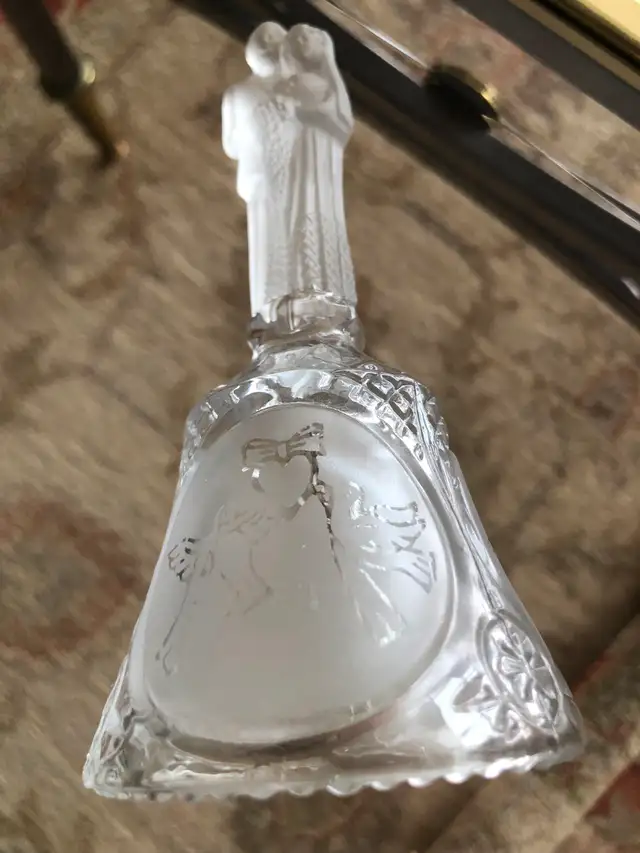 Elegant Clear Glass Wedding Bell