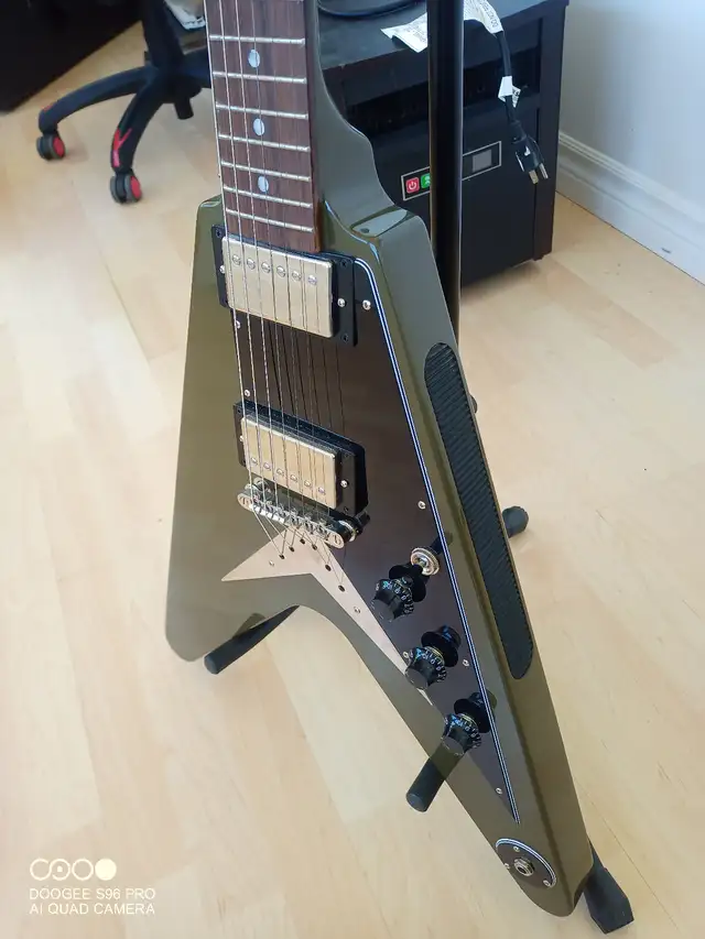 2002 Army Green Epiphone Flying V In Brand New Condition