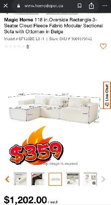 Brand New Modern Modular L-Shape Sofa Special $299 to $399 - Photo 7