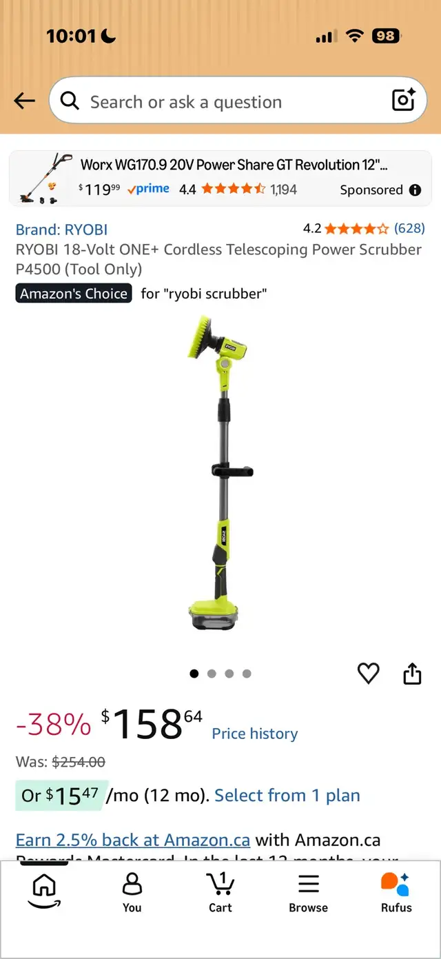 Ryobi window scrubber