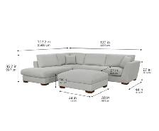 Large grey fabric sectional with ottoman - Photo 5