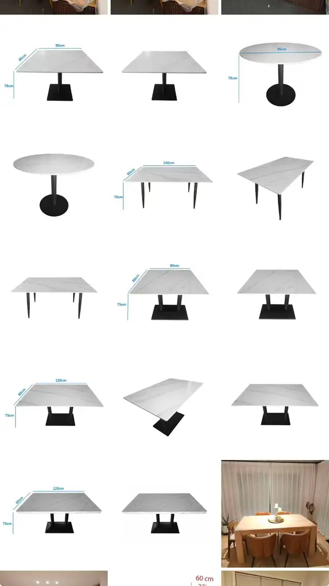Brand New Variety Sintered Stone Dining Tables From $199 to $699