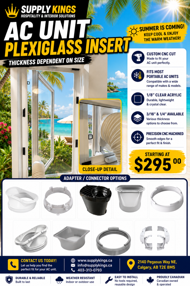 Custom AC Unit Plexiglass Insert – Fits Most Portable ACs