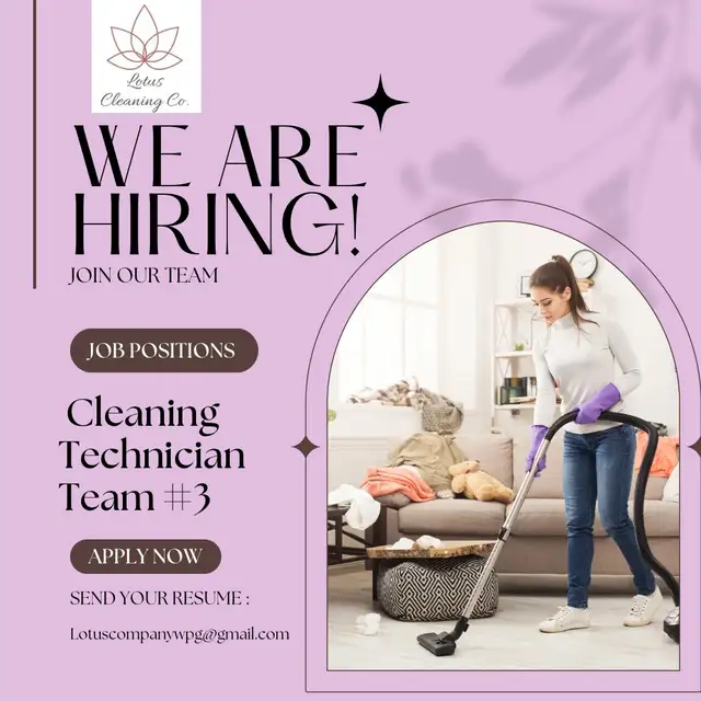 HIRING: Cleaning Technician