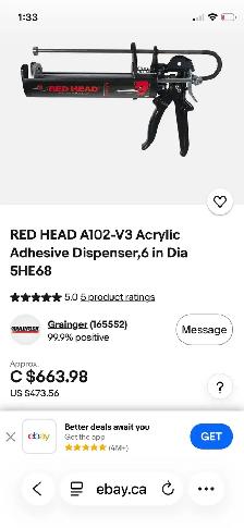 red head A102-V3 acrylic caulking gun - Photo 2