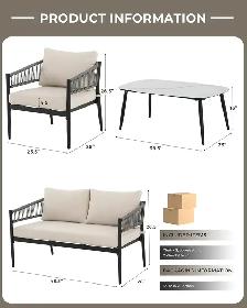 Brand New 4pcs Patio Furniture Set Faux Marble Table $459 - Photo 4