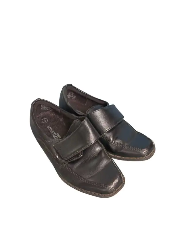 SmartFit Kids' Black Dress Shoes – Slip-On with Velcro Strap