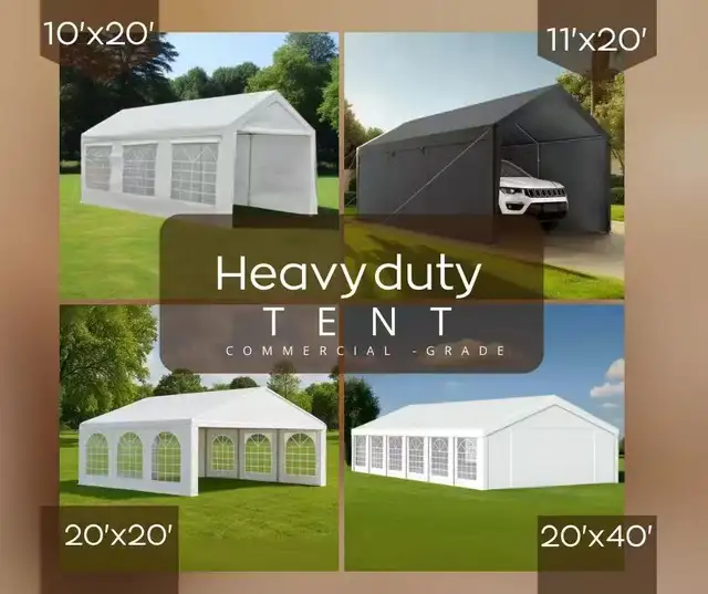 Heavy Duty Tent 10x20, 11x20, 20x20, 20x40 From $399 to $999