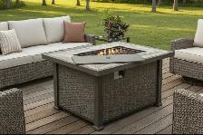 Brand New Gray Oak Propane Fire Pit Table - Aluminum $299 - Photo 3